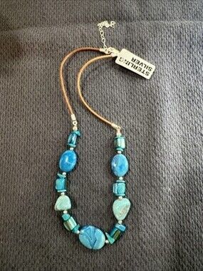 16” Genuine Turquoise & Sterling Silver Necklace